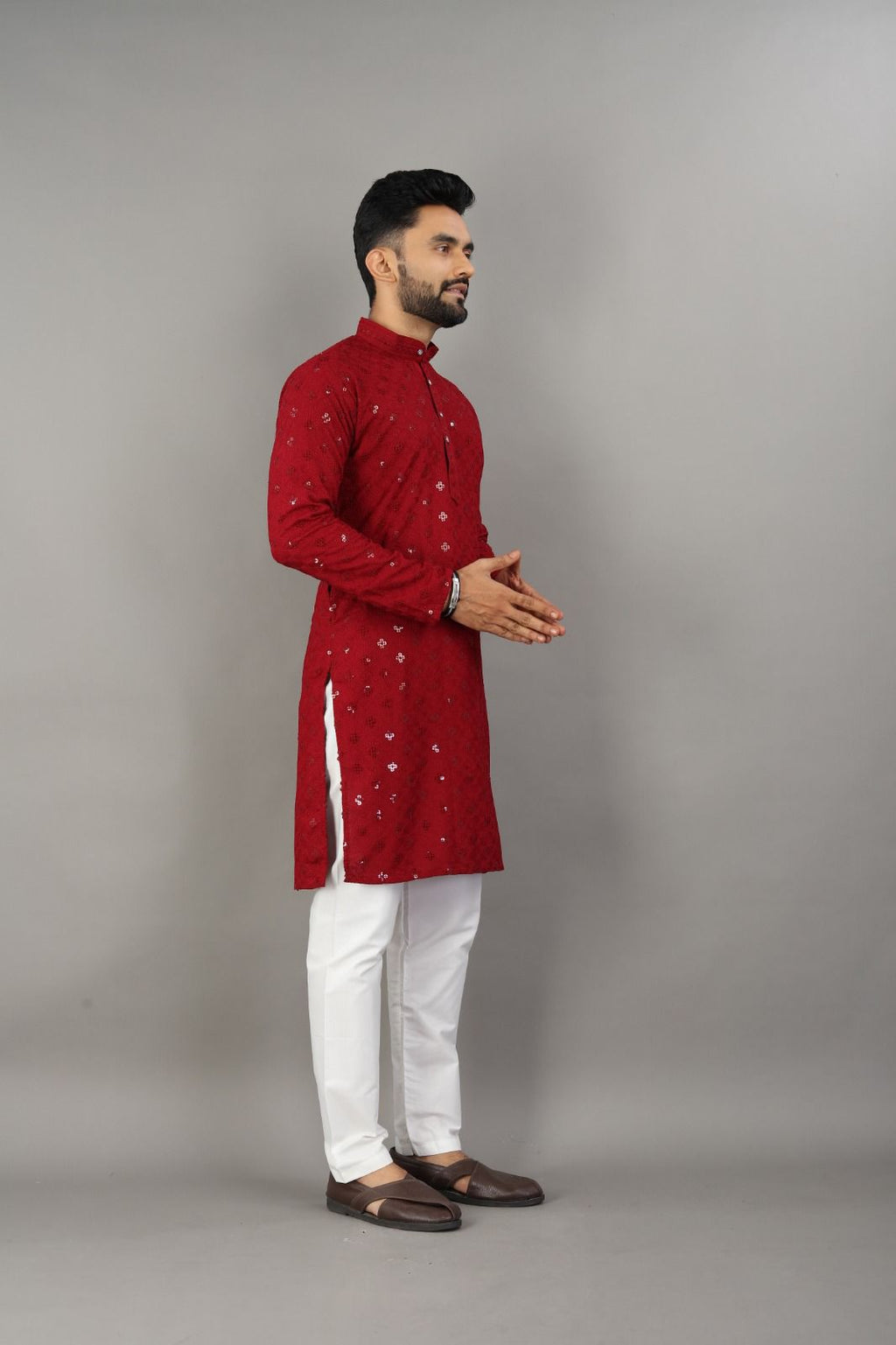 Maroon Majesty Kurta