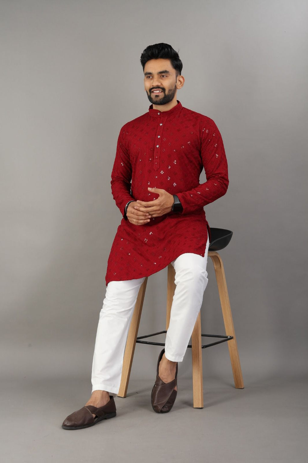 Maroon Majesty Kurta
