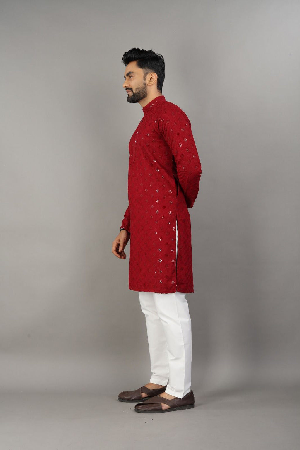 Maroon Majesty Kurta