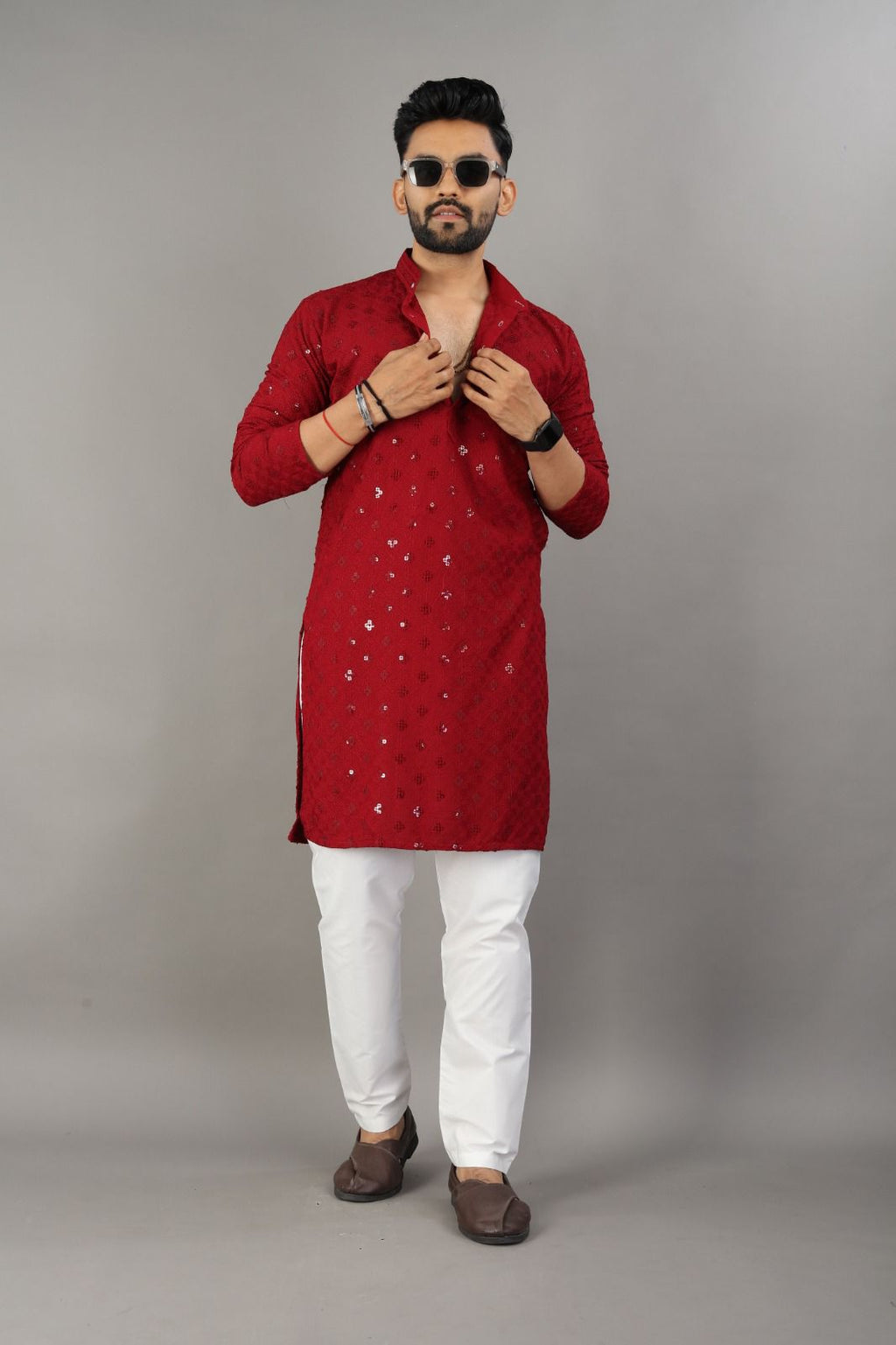 Maroon Majesty Kurta