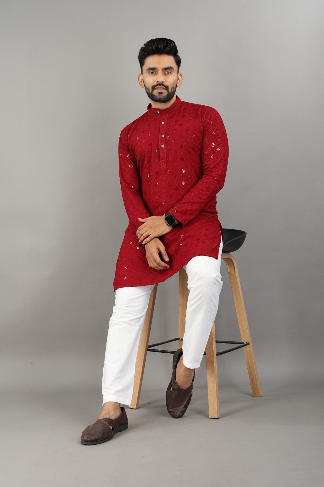 Maroon Majesty Kurta