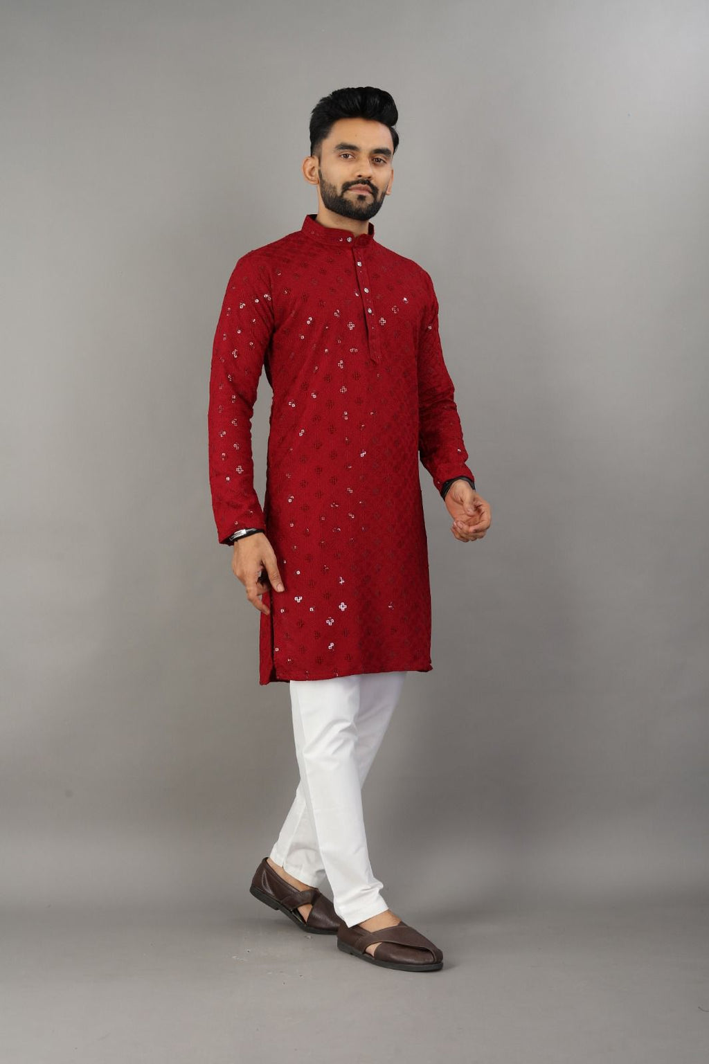 Maroon Majesty Kurta